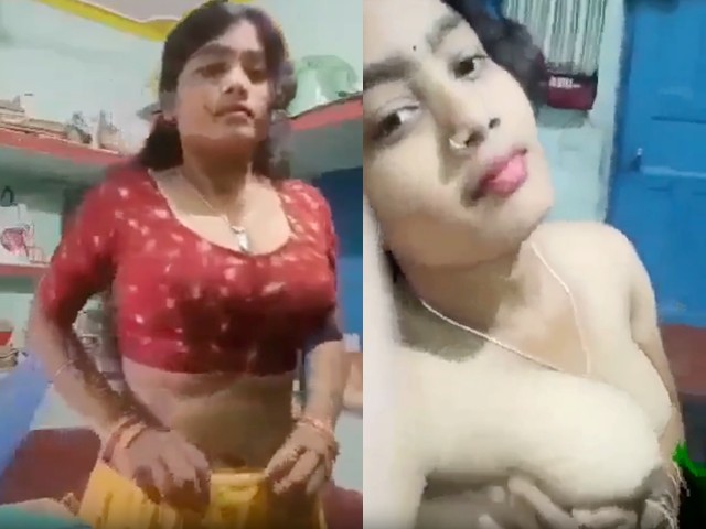 Beautiful Hot girl stripping sari